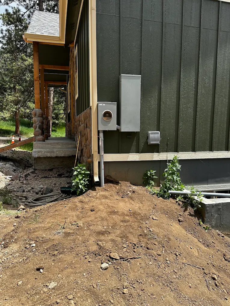 New meter main on a mountain home under construction
